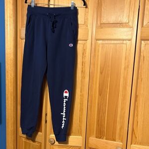 Champion Women’s Dark Blue Sweatpants with Logo